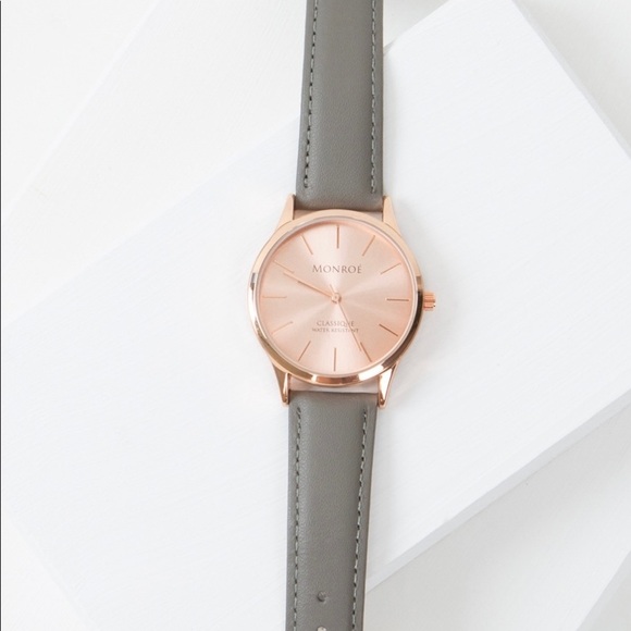 Monroe Sunburst Sole’rose Watch Gray Leather - Picture 9 of 15
